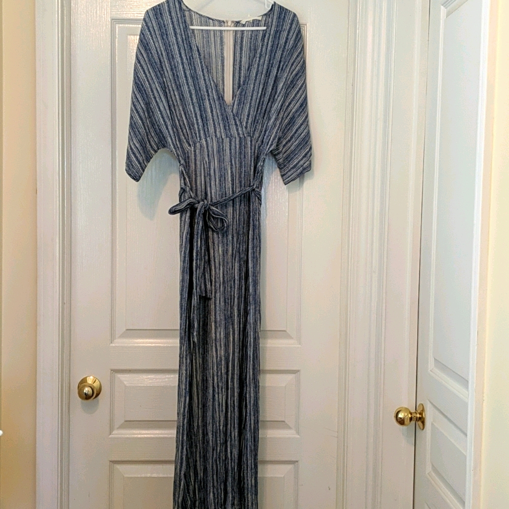 Blue Maxi Dress with Slit